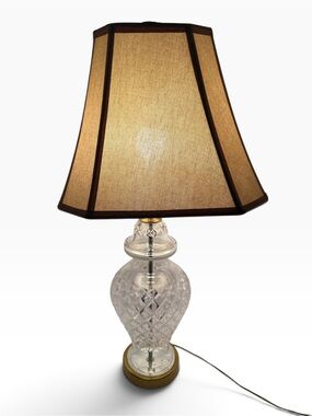 Vintage Authentic Waterford Crystal Table Lamp - Signed Vintage Gothic Marking
